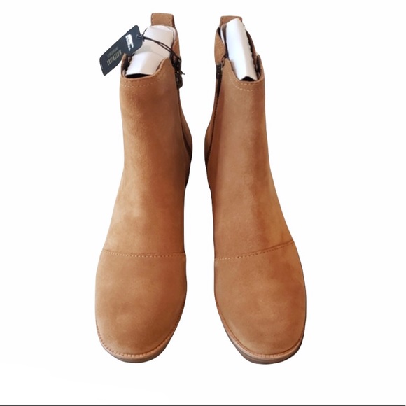 Sorel Leather Suede Camel Waterproof Block Heeled Bootie New In The Box - Picture 5 of 7